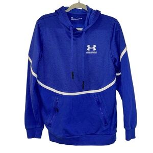 Blue Under Armour Athletic Hoodie Sweatshirt Unisex Size Small Athleisure Design